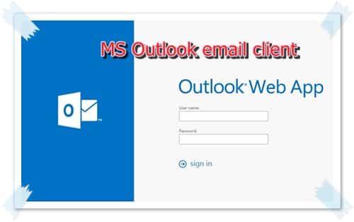 MS Outlook email client