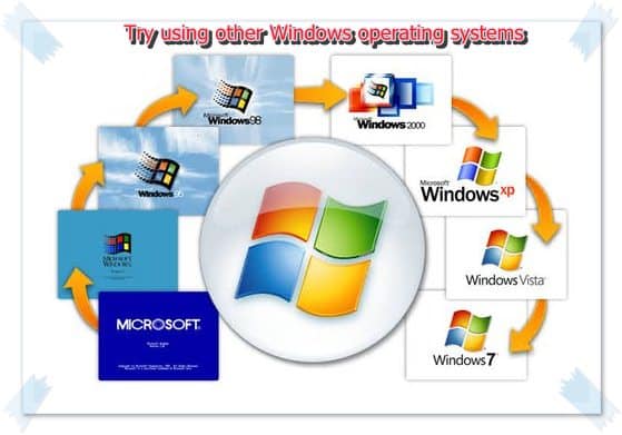 Try using other Windows operating systems
