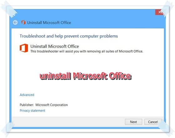 uninstall Microsoft Office