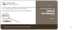 windows 10, version 1903 - error 0xc1900223