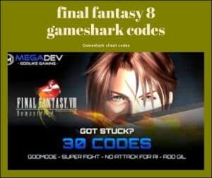 final fantasy 8 gameshark codes