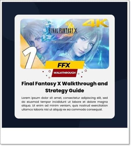 Final Fantasy X Walkthrough and Strategy Guide