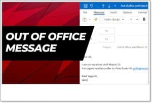 out of office message