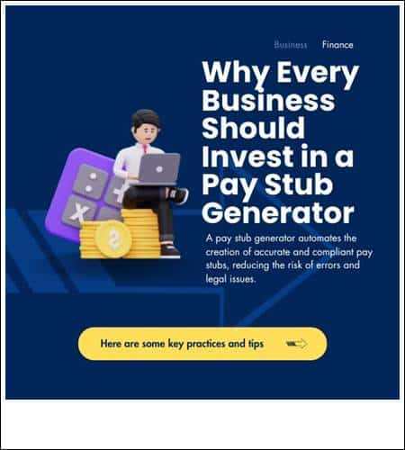 Why Every Business Should Invest in a Pay Stub Generator