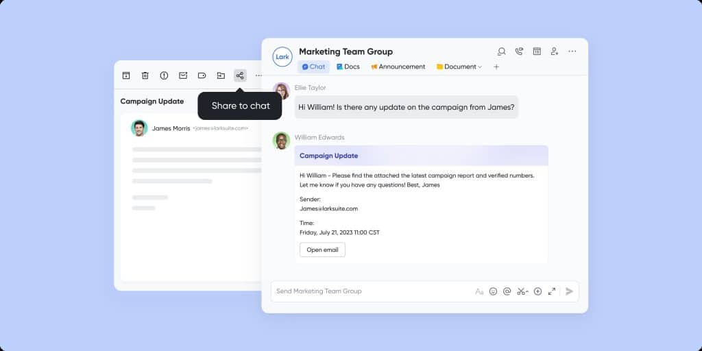 Lark Messenger reducing time spent on repetitive updates