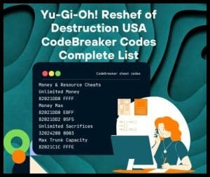 Yu-Gi-Oh! Reshef of Destruction USA CodeBreaker Codes Complete List